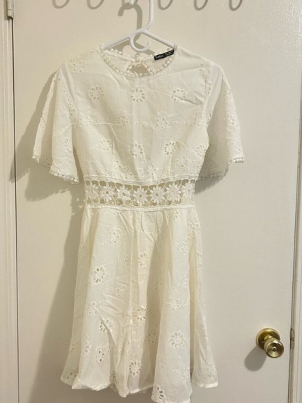 SHEIN White Floral Midi Dress Size S